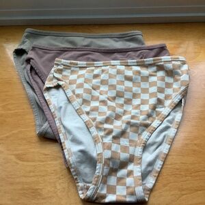 Bundle of Three- ARQ Misha Undies in Carres, Mauve, and Taupe